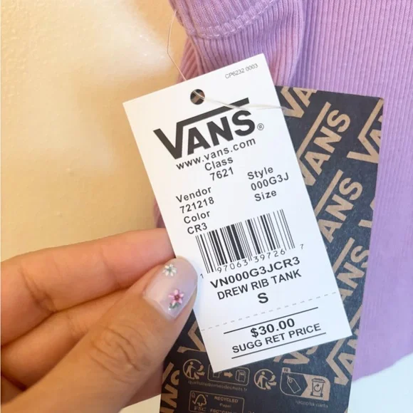 Vans Lilac Sleeveless Crop Top NWT - Picture 6 of 8